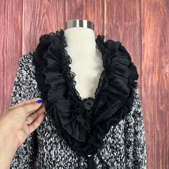 Pretty Angel Whimsigoth Y2K Long Cardigan Silk Wool Asymmetrical Steampunk Large - Picture 6 of 9